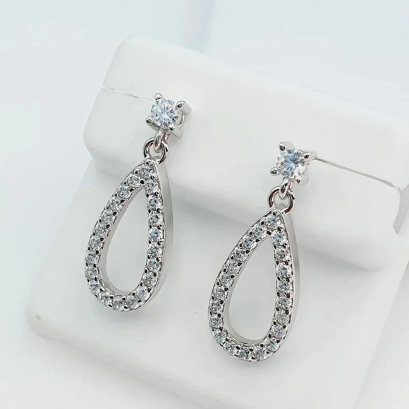 "925 Sterling Silver Cubic Zirconia Earrings, U19254846 - Picture 2 of 10